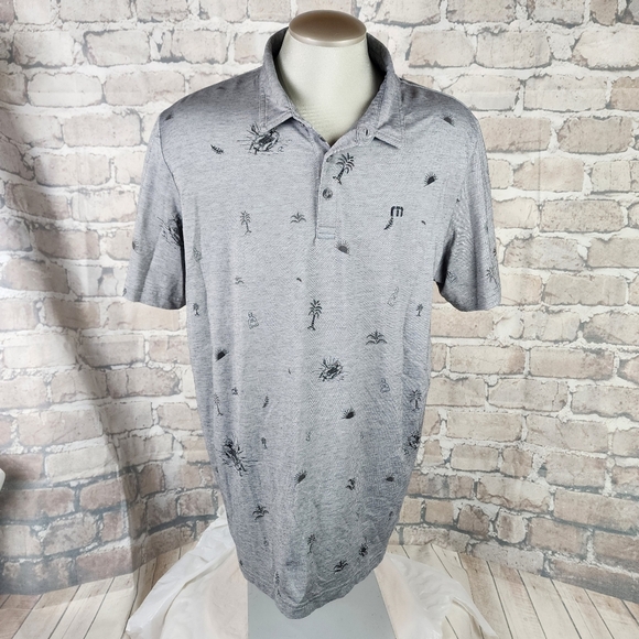 Travis Mathew Ice Breaker Performance Pique Polo Shirt Heather Gray Size - Picture 2 of 15
